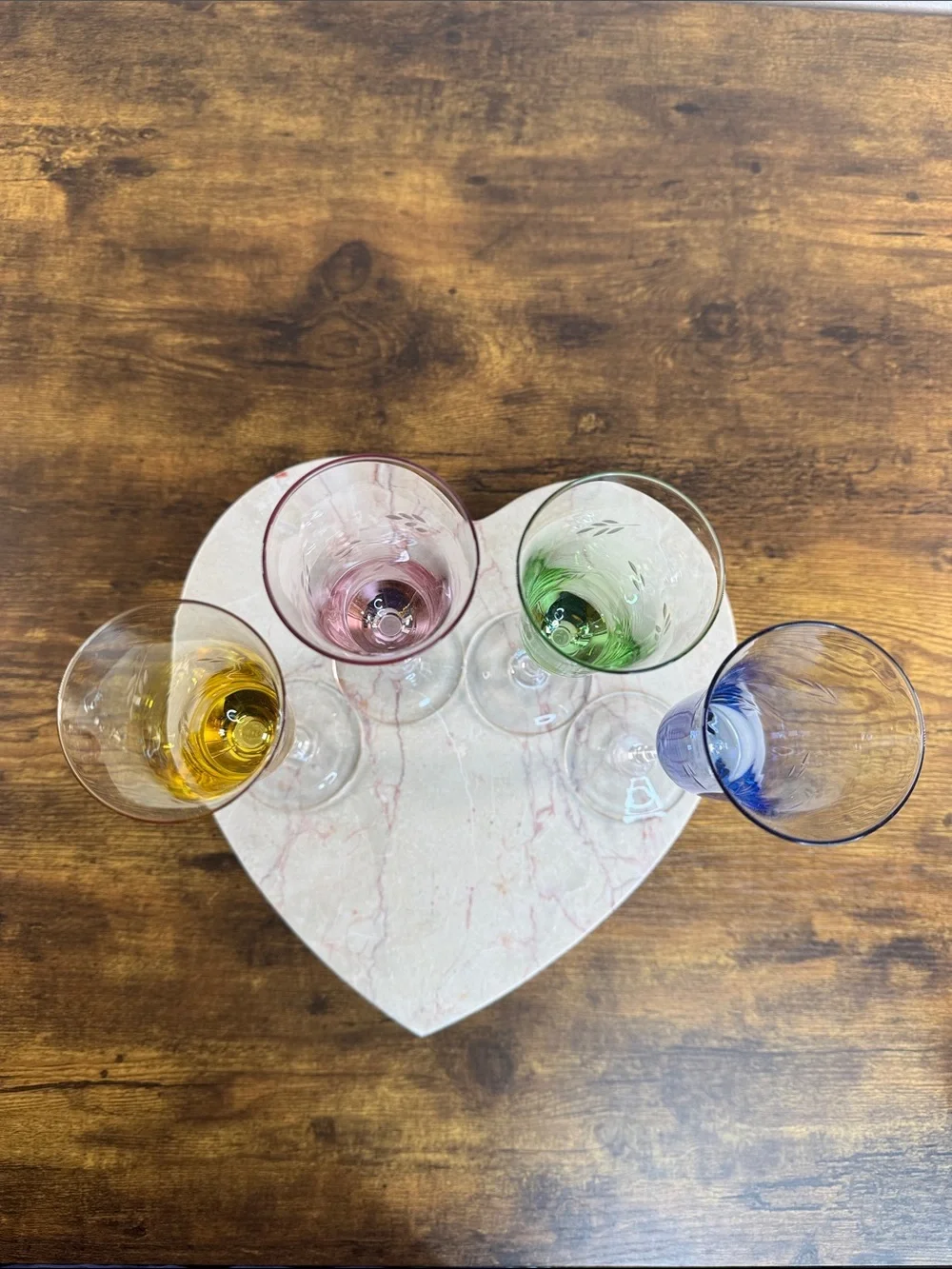 Set of 4 Colored Crystal Champagne Flutes